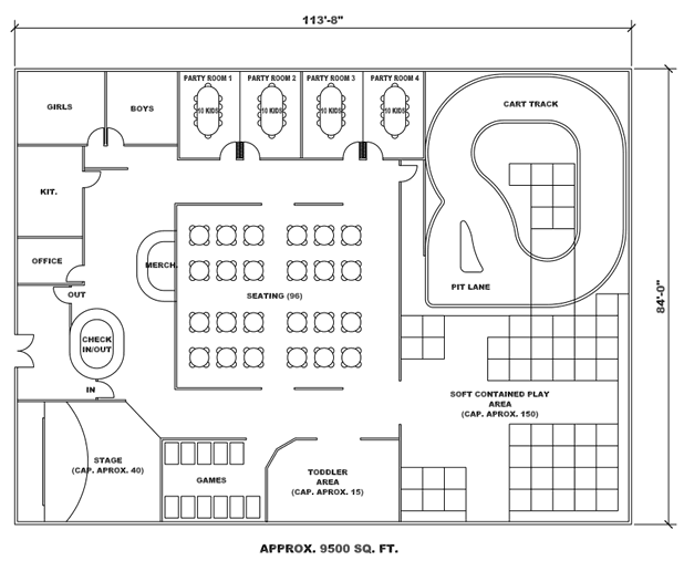 indoor playground floor plan for family fun center